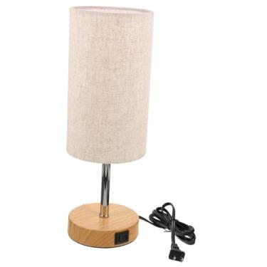 Imagem de Operitacx Candeeiro De Mesa De Sombra De Tecido Candeeiros De Mesa Pequenos Para Pequenos Espaços Candeeiro De Cabeceira De Madeira Candeeiro De Cabeceira Moderno Candeeiro De Mesa De