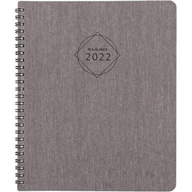 Imagem de Agenda semanal e mensal 2022 da AT-A-GLANCE, 17,78 cm x 21,96 cm, médio, formato dividido, elevação, preto (75546L05)