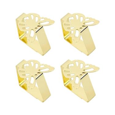 Imagem de menolana 4x clipe de toalha de mesa clipe de pano de mesa grampos de pano de mesa de clipes de saia de mesa para formatura casamento ao ar livre, borboleta dourada