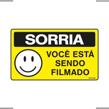 Imagem de Placa De Sinalização Sorria Você Está Sendo Filmado 25x15 Ekomunike - P-24/1 F9e