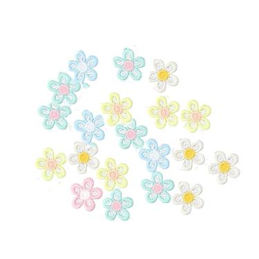 Imagem de Leadigol 60 peças de apliques de pétalas florais de crochê, aplique de flores de renda, bordado de flores, costurado, para roupas, mochilas, chapéus, jeans, jaquetas