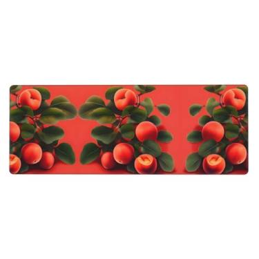 Imagem de Teclado de borracha extragrande vermelho damasco 30,5 x 80,5 cm, teclado multifuncional superespesso para proporcionar uma sensação confortável