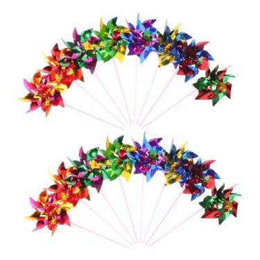 Imagem de ERINGOGO 20 Peças Moinho De Vento Colorido DIY Brinquedo Ao Ar Livre Conjunto De Cata-Vento Brinquedo Pequeno Cata-Vento Para Crianças Cata-Vento Decorativo Brinquedos Ao Ar Livre