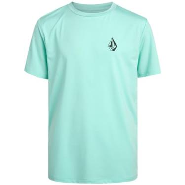 Imagem de Volcom Camisetas Rash Guard para meninos - UPF 50+ secagem rápida areia e proteção solar camisetas de natação - camiseta infantil (P-GG), Aqua, 10-12