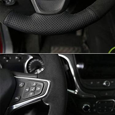 Imagem de OZEQO Capa de trança de volante de carro de camurça, apto para Chevrolet Malibu XL 2015-2019 Equinócio 2017-2019 Opel Ampera-E 2017-2019