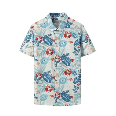 Imagem de Mud Kingdom Camisa masculina havaiana manga curta praia tropical férias camisas P-XGG, Azul, G