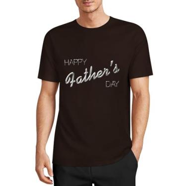 Imagem de CHAIKEN&CAPONE Camiseta de presente de dia dos pais, camiseta masculina e pai para meninas, gola drapeada, manga curta, algodão, Estilo marrom-escuro, 5G