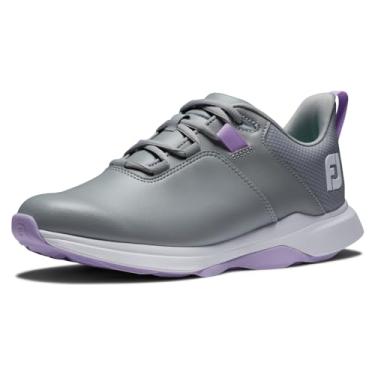 Imagem de FootJoy Tênis de golfe feminino Prolite Previous Season Style, Cinza/lilás, 34