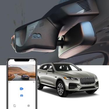 Imagem de Fitcamx Dashcam 4K serve para Jaguar F-Pace 2017-2021 S P400 (modelo 6053/X761), câmera de carro OEM UHD 2160P vídeo WiFi, gravação em loop, sensor G, fácil de usar, cartão de 64 GB