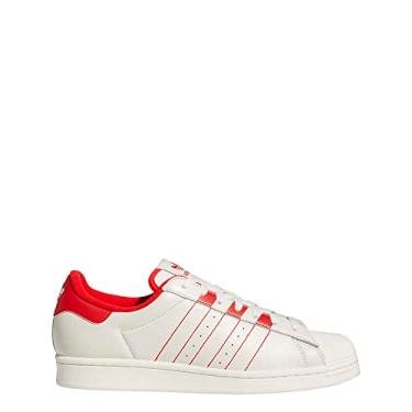 Imagem de adidas Originals Superstar Tênis masculino, Branco nuvem/vermelho vívido/branco nuvem, 12