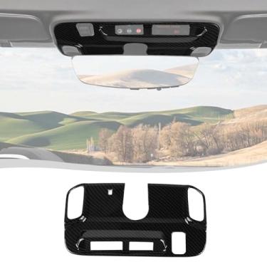 Imagem de Voodonala Capa para painel de lâmpada de leitura de teto central Chevy Camaro 2019-2024 compatível com Chevrolet Camaro 2019-2024 (fibra de carbono preta, ABS)