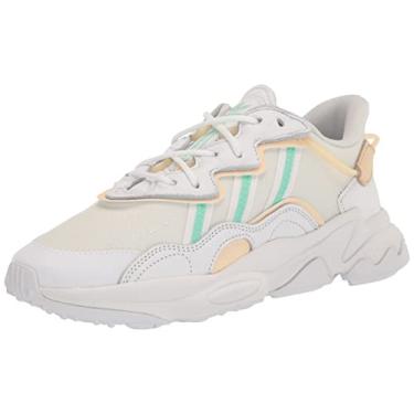 Imagem de adidas Originals Tênis feminino Ozweego, Branco/Pulse Menta/Sand Strata, 8.5