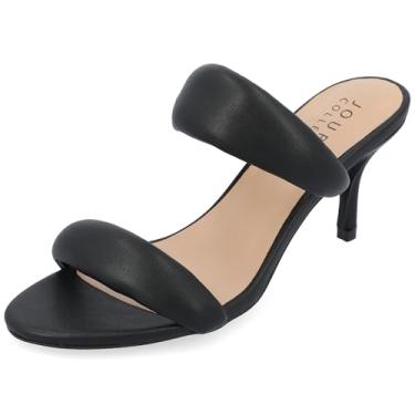 Imagem de Journee Collection Womens Mellody Light Puff Strap Slip On Open Toe Pumps Black 7.5 Medium Womens US