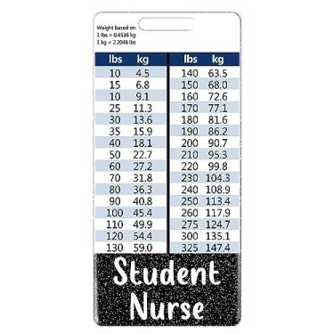 Imagem de Plifal Crachá de enfermeira estudante suporte de cartão de amigo acessórios de enfermagem preto vertical ID identificação identificação identificação presentes de trabalho de enfermeira W tabelas de conversão de altura e peso