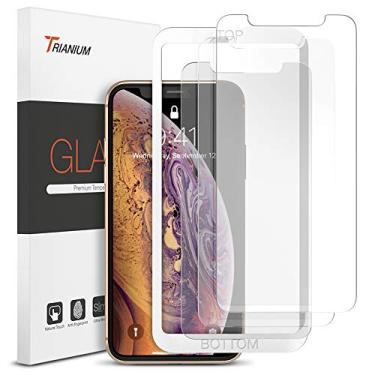Imagem de Trianium (3 pacotes) protetor de tela projetado para Apple iPhone 11 Pro, iPhone XS e iPhone X 5,8" Premium HD CLARITY 0,25 mm protetores de tela de vidro temperado com moldura de alinhamento compatível (pacote com 3)