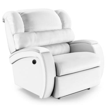 Imagem de Poltrona do Papai Reclinável Napoli Controle Power Elétrico PU Branco FH1 - D`Rossi