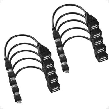 Imagem de Cabo Adaptador Preto Macho Micro USB OTG V8 Fêmea USB 2.0 Universal Cabo Auxiliar Compatível Com Dispositivo Móvel Smartphone Conectores Reforçado (10)