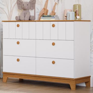 Imagem de Cômoda Infantil Estilo Retrô 6 Gavetas 100% MDF