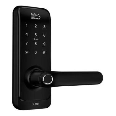 Imagem de Fechadura Eletrônica Preta Papaiz SL205 Smart Lock Digital