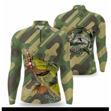 Imagem de Camisa Pesca Infantil COm proteção UV50 manga longa Camiseta pescaria 