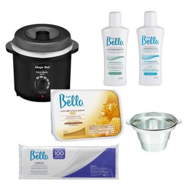 Imagem de Kit Depilação Cera Termocera 400G Com Refil Panela Elétrica - Mega Bel