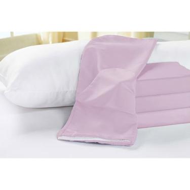Imagem de Capa para travesseiro de corpo microfibra lisa - AQUARELA , Rosa