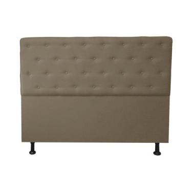 Imagem de Cabeceira Casal Super King Juliana 195cm Para Cama Box Suede Capuccino