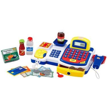 Imagem de Caixa Registradora Luz Som Acessório 24 Pecas Azul 3816 - Dm Toys