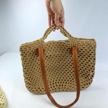 Imagem de Bolsa Feminina De Crochê Grande De Praia Com Alça Tiracolo - LF, Caram
