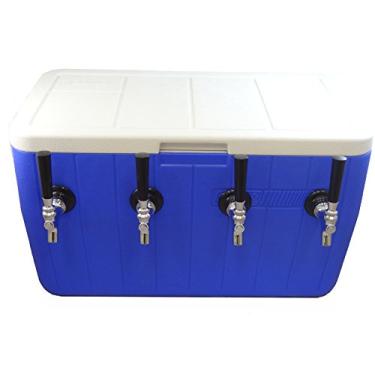 Imagem de Bev Rite Torneira quádrupla SS, refrigerador de 48 quartos caixa Jockey bobina de 70' (4 linhas), azul ou vermelho