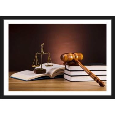 Imagem de Quadro Decorativo Escritório De Direito Advocacias Balança Com Moldura