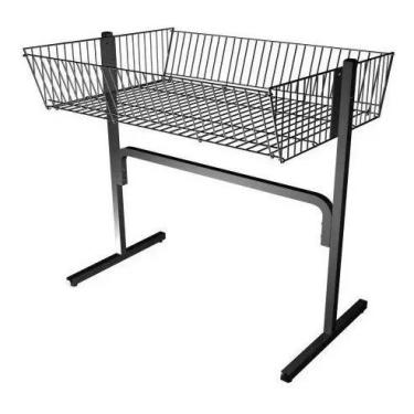 Imagem de Expositor Banca De Ofertas Cesto Aramado Desmontável Preto - Nacional,