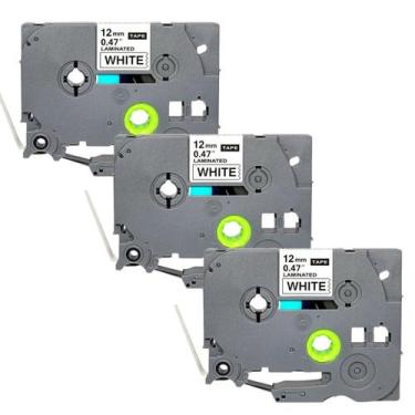 Imagem de 3 Fitas Tze Tz 231 Compatível Rotulador Brother Branca 12mm - Masterpr