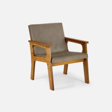 Imagem de Poltrona Cadeira Madeira Conforto Sala Decorativa Varanda Rustica - Mo