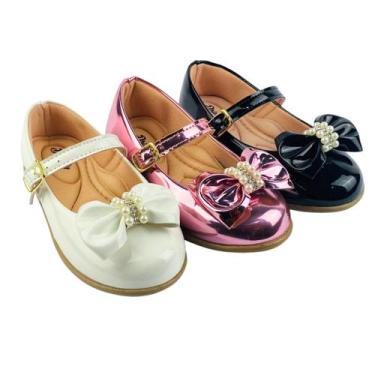 Imagem de Kit Com 3 Pares Sapatilha Infantil Menina Boneca Verniz Confortável SP