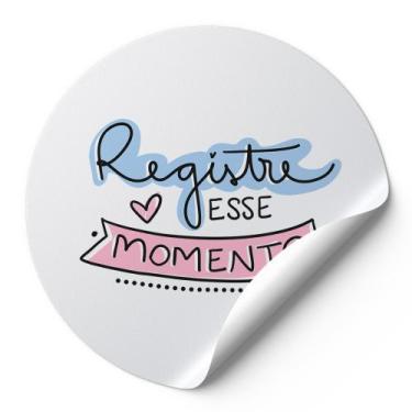 Imagem de 120 Etiquetas Auto Colante Adesivos Redondos Registre Esse Momento AD0