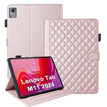 Imagem de Capa para Lenovo Tab M11 / Tab K11 LTE 11 polegadas (TB330FU) 2024 Multi-Angle Viewing Smart Cover Business PU Leather Flip Stand Capa magnética com suporte para caneta e compartimento para cartão -