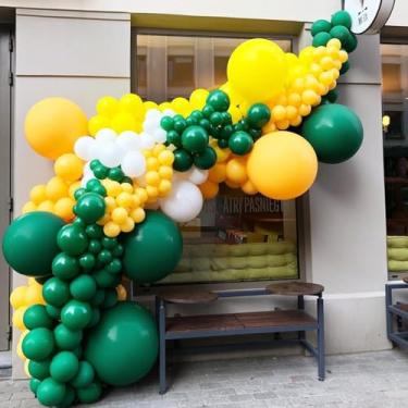 Imagem de Kit de arco de guirlanda de balão verde retrô, balões de confete de ouro branco Toylin conjunto de balões verdes para decoração de balões de aniversário de casamento, decorações de chá de bebê..