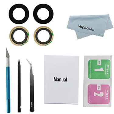 Imagem de Substituição de lente de vidro para câmera traseira original OEM 2 peças para iPhone 14 para iPhone 14 Plus com adesivo pré-instalado, inclui kit de ferramentas de reparo e manual de instalação