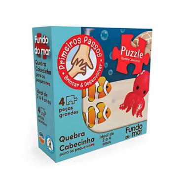 Imagem de Quebra Cabecinha para os Pequeninos Fundo do Mar c/ 4 Peças Grandes Co
