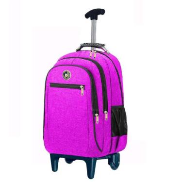 Imagem de Mochila de Rodinhas Escolar impermeável espaçosa 4 bolsos com zíper - 