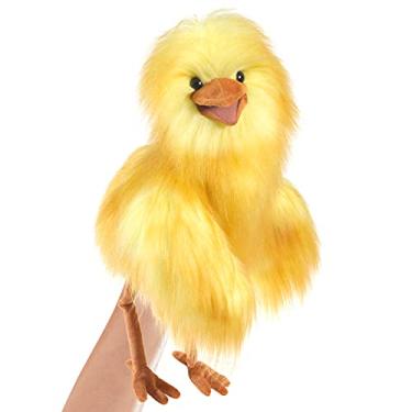 Imagem de Folkmanis Fantoche divertido de mão de pássaro, amarelo; laranja
