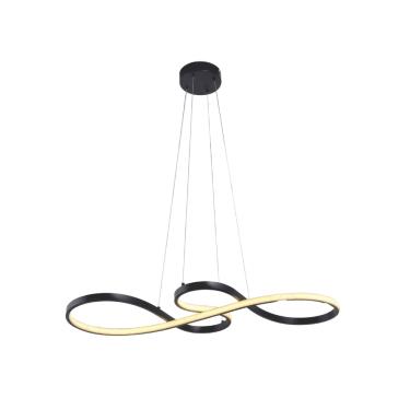Imagem de Pendente Espiral Preto 75cm Led 39W 3000K Bivolt