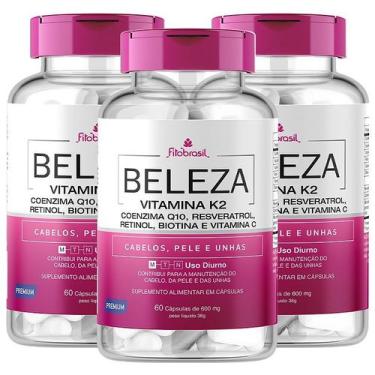 Imagem de Beleza K2 Kit 3 - Vitamina K2, Coenzima Q10, Resveratrol, Retinol, Bio
