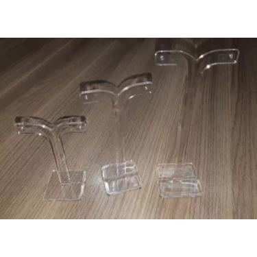 Imagem de Expositor de Brinco de acrílico kit 3 tamanhos cor Transparente - Yasm