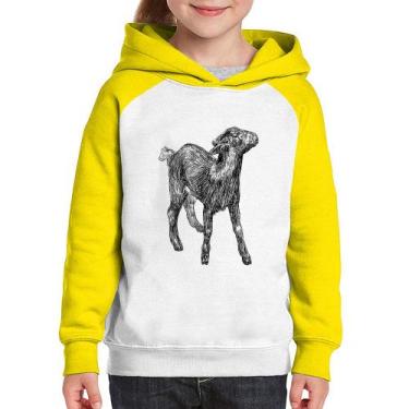 Imagem de Moletom Infantil Cabra - Foca na Moda, Branco, Amarelo, 8