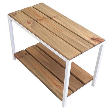 Imagem de Banco Sapateira Resistente Hall De Entrada Ferro E Madeira - Strassis 