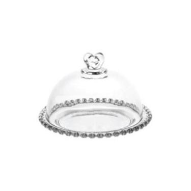 Imagem de Queijeira De Vidro Cristal Coração Com Tampa Lyor, Incolor