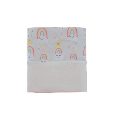Imagem de Fronha Avulsa 50x70cm Decorada Infantil Arco-íris Malha Cru Arrumadinh