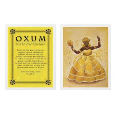 Imagem de Kit 2 Quadros Oração Oxum 45x34cm - Quadros On-line, Madeira branca